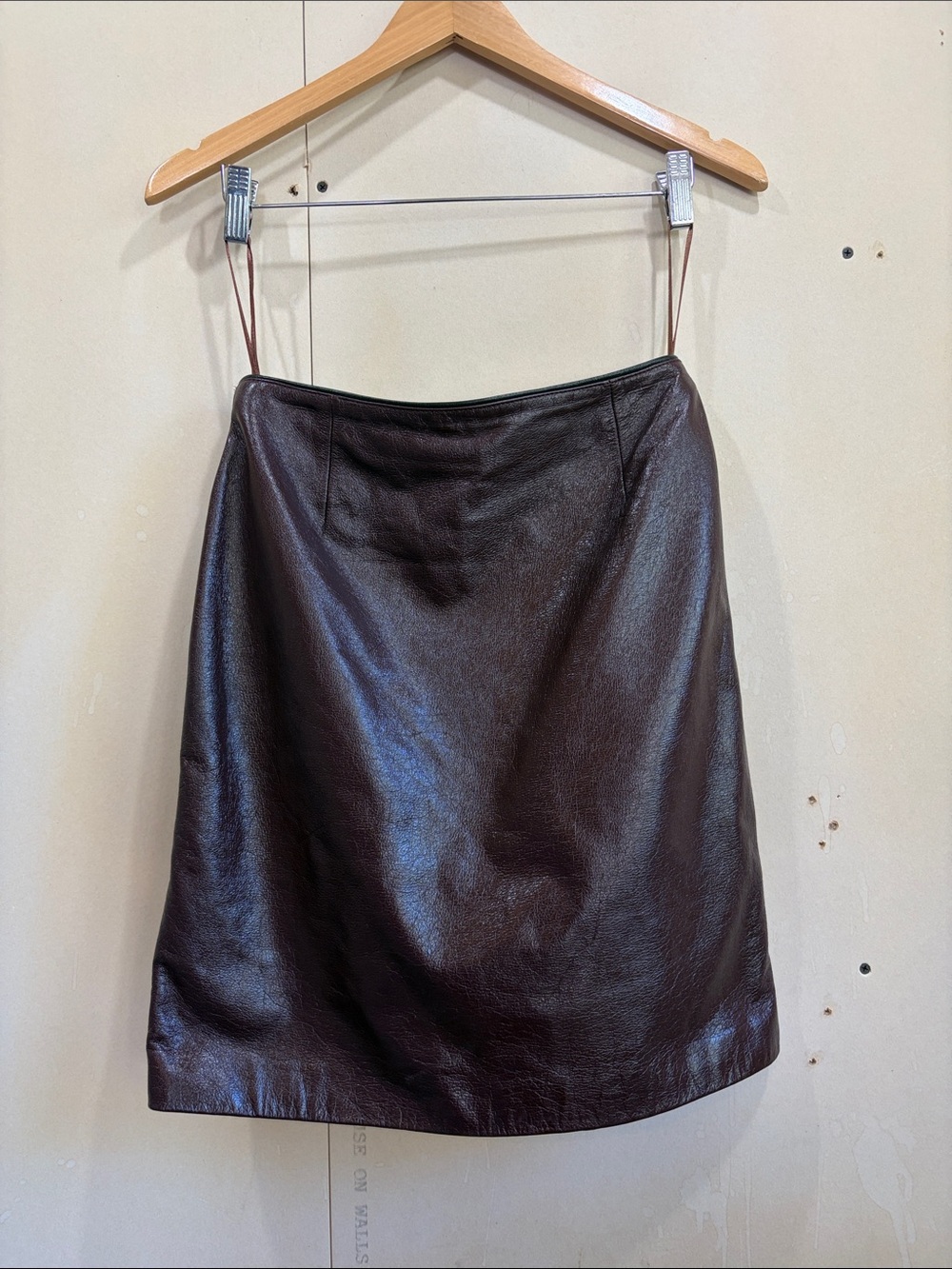 Wilson’s Leather Maxima Chocolate Brown Leather Skirt Size 10